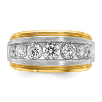14k w/ White Rhodium 2 ct Lab Grown Diamond VS/SI+ G+ Comp Men's Ring