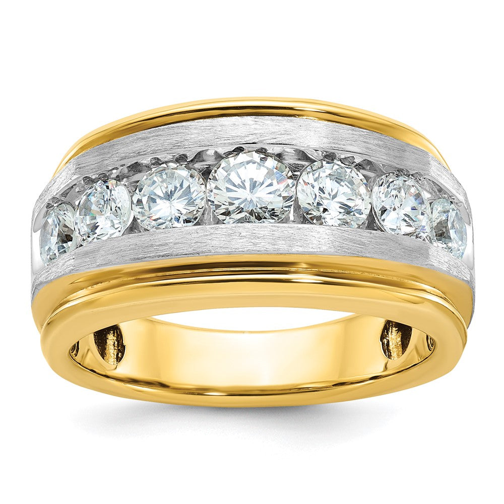 14k w/ White Rhodium 2 ct Lab Grown Diamond VS/SI+ G+ Comp Men's Ring