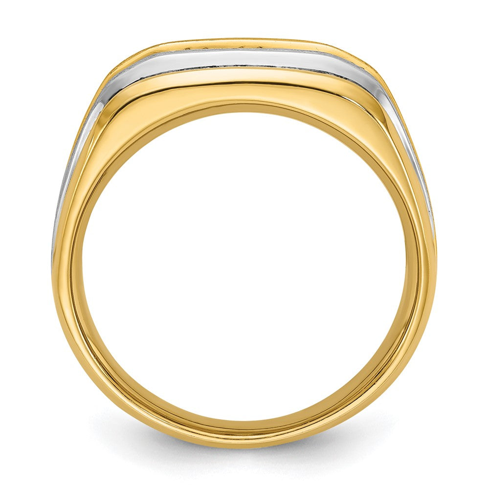 14k Two-tone 1/2 ct Lab Grown Diamond VS/SI+ G+ 5 Stone Comp Men's Ring