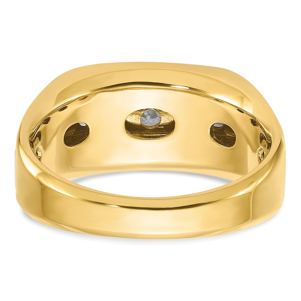 14k Two-tone 1/2 ct Lab Grown Diamond VS/SI+ G+ 5 Stone Comp Men's Ring