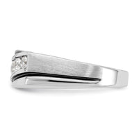 14k White Gold w/ Blck RH 1/2ct Lab Grown Dia VS/SI+ G+ Comp Men's Ring