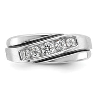 14k White Gold w/ Blck RH 1/2ct Lab Grown Dia VS/SI+ G+ Comp Men's Ring