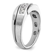 14k White Gold w/ Blck RH 1/2ct Lab Grown Dia VS/SI+ G+ Comp Men's Ring