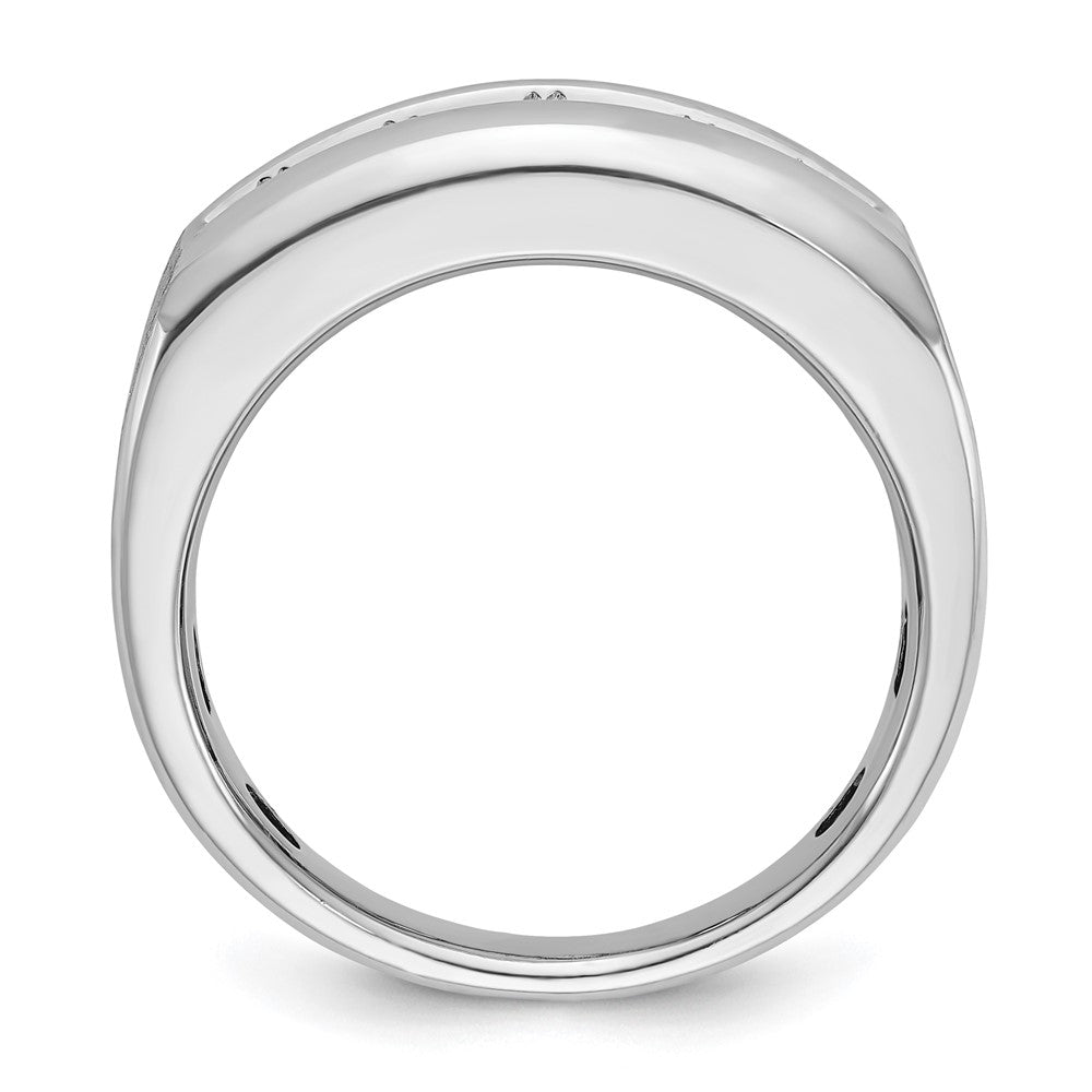 14k White Gold 1 ct Lab Grown Diamond VS/SI+ G+ 5 Stone Comp Men's Ring