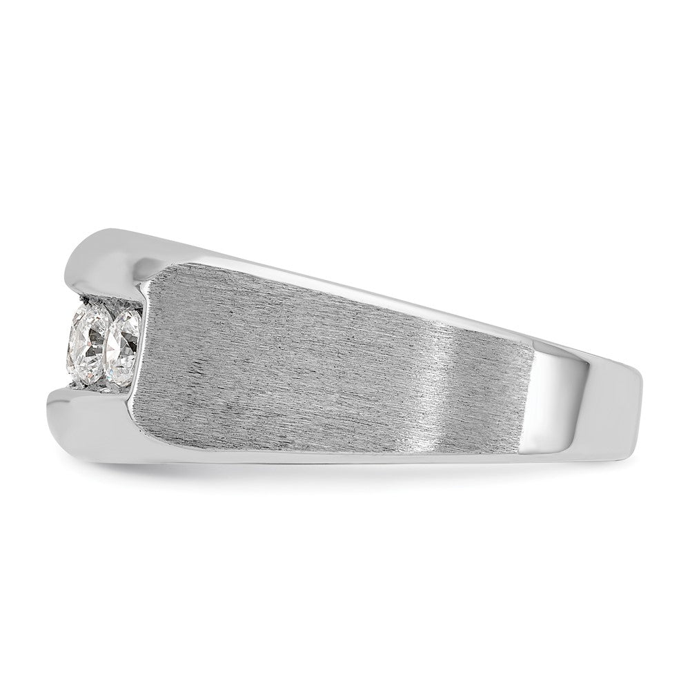 14k White Gold 1 ct Lab Grown Diamond VS/SI+ G+ 5 Stone Comp Men's Ring