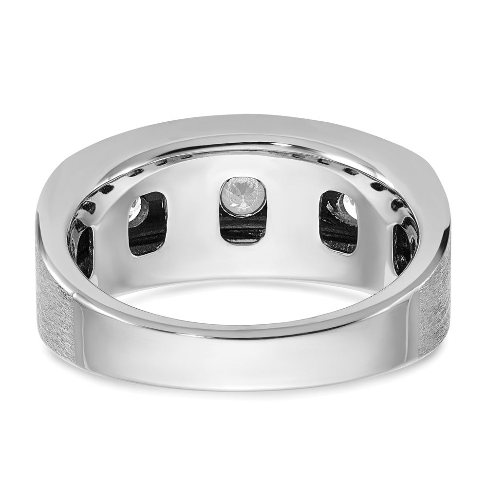 14k White Gold 1 ct Lab Grown Diamond VS/SI+ G+ 5 Stone Comp Men's Ring