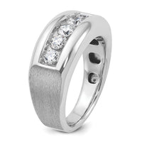 14k White Gold 1 ct Lab Grown Diamond VS/SI+ G+ 5 Stone Comp Men's Ring