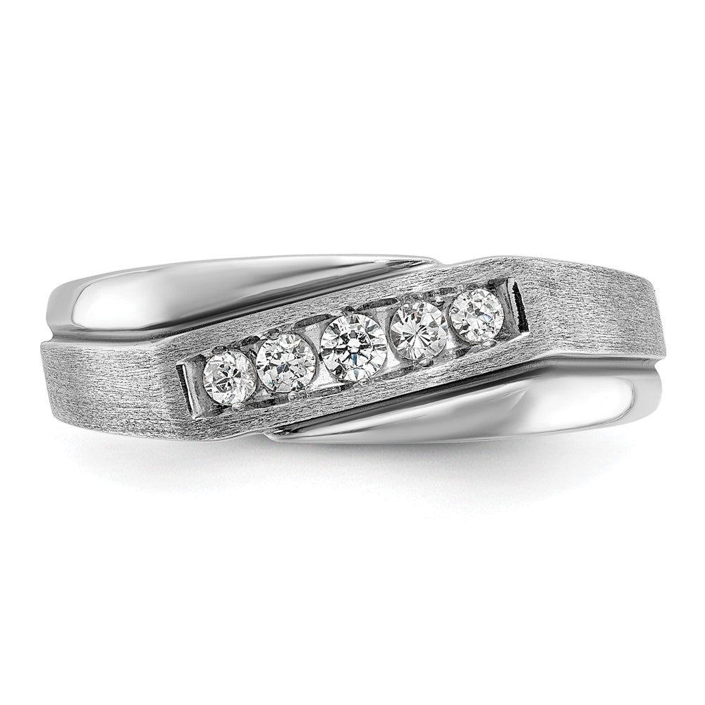 14k White Gold w/ Black RH 1/4ct Lab Grown Diamond VS/SI+ G+ Men's Ring