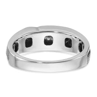 IBGoodman 14k White Gold Polished Satin/Grooved Men's Ring Mounting