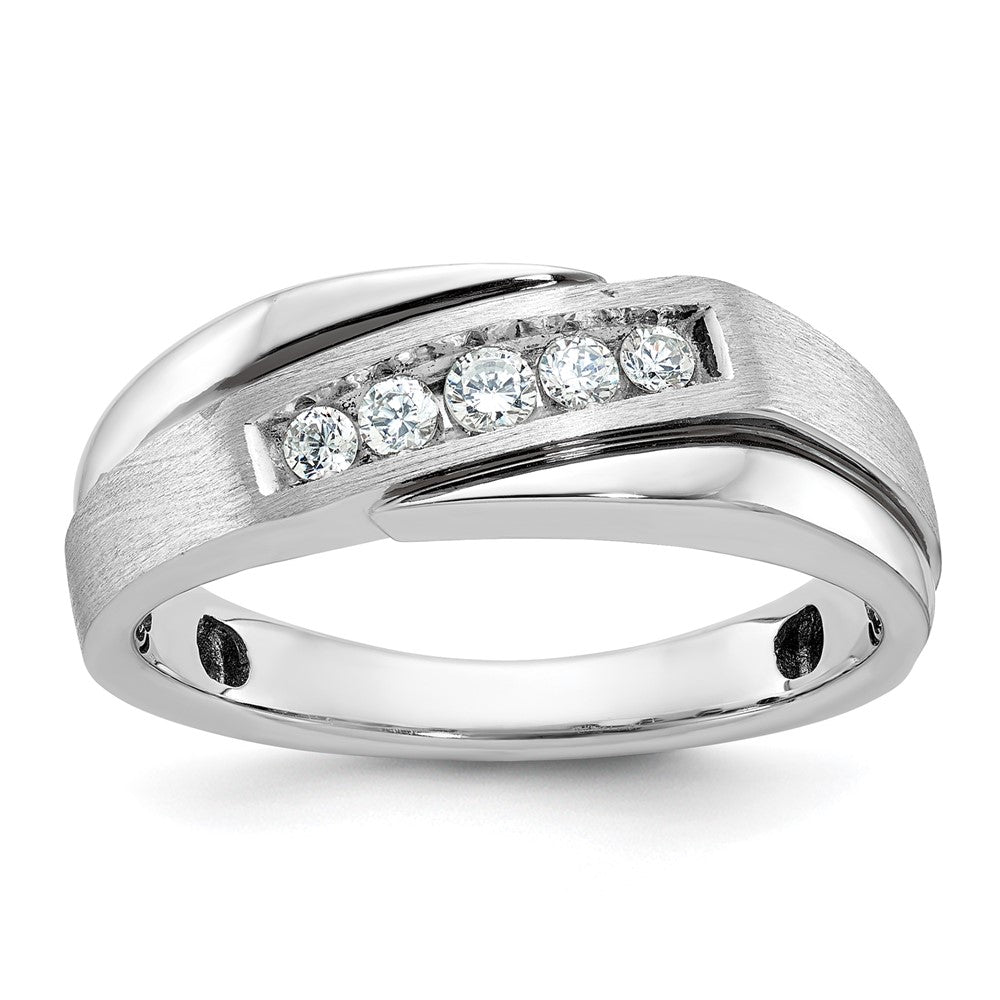 14k White Gold w/ Black RH 1/4ct Lab Grown Diamond VS/SI+ G+ Men's Ring