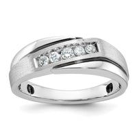 14k White Gold w/ Black RH 1/4ct Lab Grown Diamond VS/SI+ G+ Men's Ring