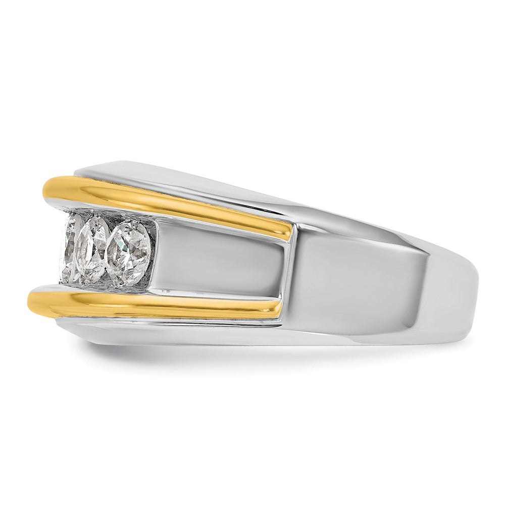 14k Two-tone 1 1/2 ct Lab Grown Diamond VS/SI+ G+ Complete Men's Ring