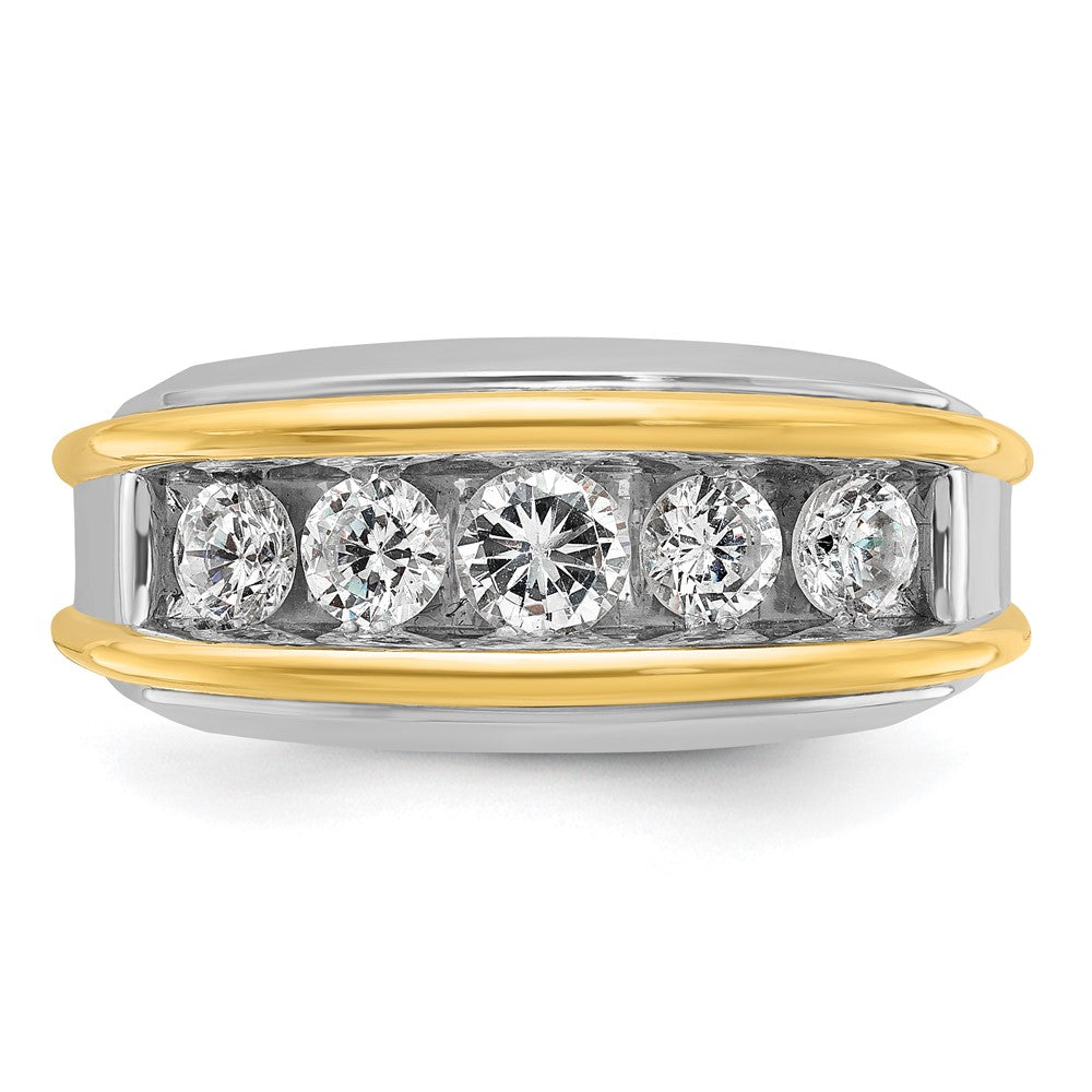 14k Two-tone 1 1/2 ct Lab Grown Diamond VS/SI+ G+ Complete Men's Ring
