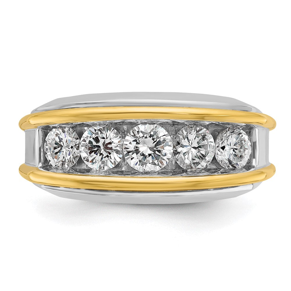14k Two-tone 2 ct Lab Grown Diamond VS/SI+ G+ Complete Men's Ring