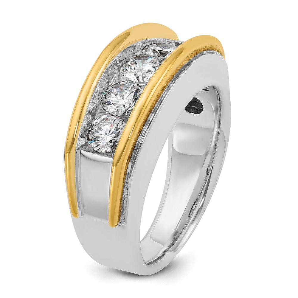 14k Two-tone 2 ct Lab Grown Diamond VS/SI+ G+ Complete Men's Ring