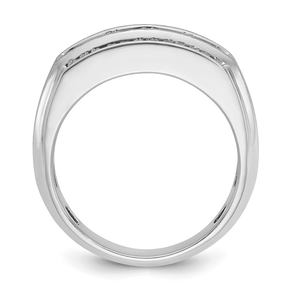 10k White Gold 1 7/8 ct Lab Grown Diamond VS/SI+ G+ 3 Row Men's Ring