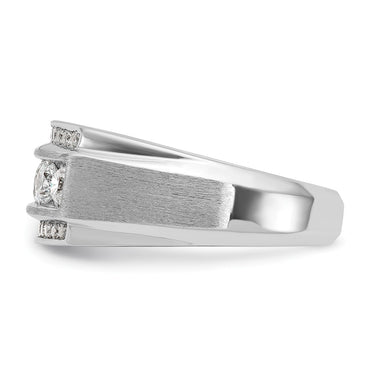 10k White Gold 1 7/8 ct Lab Grown Diamond VS/SI+ G+ 3 Row Men's Ring