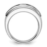 14k White Gold 3 1/2 ct Lab Grown Diamond VS+ F+ 5 Stone Comp Men's Ring