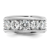 14k White Gold 3 1/2 ct Lab Grown Diamond VS+ F+ 5 Stone Comp Men's Ring