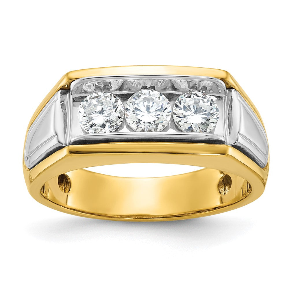 14k Two-tone 1 ct Lab Grown Diamond VS/SI+ G+ Men's Ring