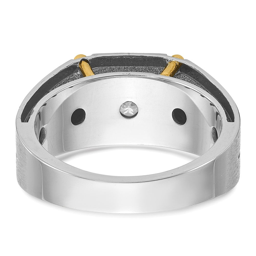 14k Two-tone w/ Blk RH 1/2 ct Lab Grown Dia VS/SI+ G+ Complete Men's Ring