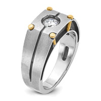 14k Two-tone w/ Blk RH 1/2 ct Lab Grown Dia VS/SI+ G+ Complete Men's Ring