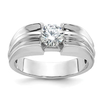 14k White Gold 1 ct Lab Grown Diamond VS/SI+ G+ Complete Men's Ring