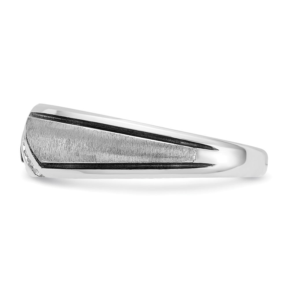 IBGoodman 14k White Gold Polished/Satin Men's Ring Mounting