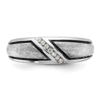 14k White Gold w/ Black RH 1/15ct Lab Grown Diamond VS/SI+ G+ Men's Ring