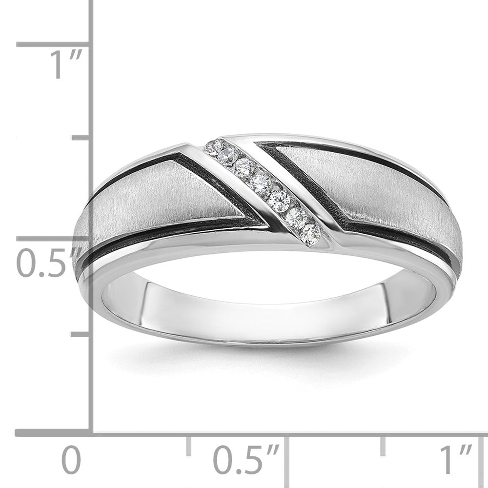 IBGoodman 14k White Gold Polished/Satin Men's Ring Mounting
