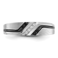 14kw w/ Blk RH 1/8ct Lab Grown Dia VS/SI+ G+ & 1/8ct Blk Dia Men's Ring