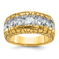 14k 2 ct Lab Grown Diamond VS+ F+ Complete Men's Nugget Ring