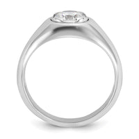 14k White Gold 1 ct Lab Grown Diamond VS/SI+ G+ Round Complete Men's Ring