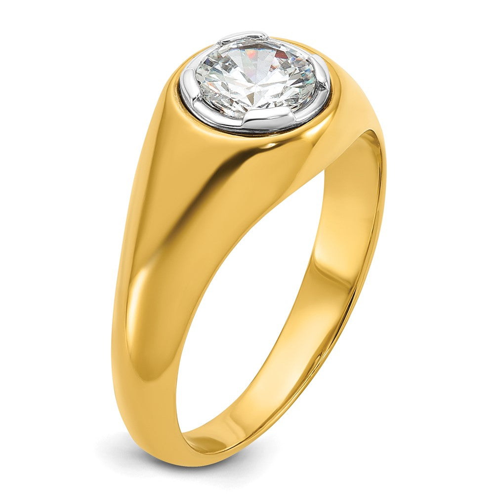 14k 1 ct Lab Grown Diamond VS/SI+ G+ Round Complete Men's Ring