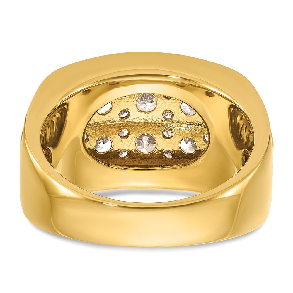 14k with White Rhodium 2 ct Lab Grown Diamond VS/SI+ G+ 2 Row Men's Ring