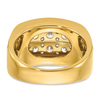 14k with White Rhodium 2 ct Lab Grown Diamond VS/SI+ G+ 2 Row Men's Ring
