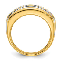 14k w/ White RH 3 ct Lab Grown Diamond VS/SI+ G+ Complete Men's Ring