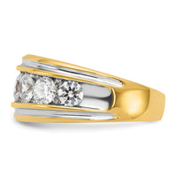 14k w/ White RH 3 ct Lab Grown Diamond VS/SI+ G+ Complete Men's Ring
