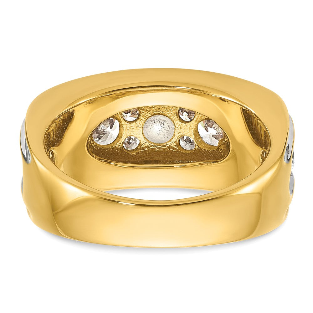 14k w/ White RH 3 ct Lab Grown Diamond VS/SI+ G+ Complete Men's Ring