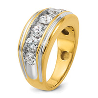 14k w/ White RH 3 ct Lab Grown Diamond VS/SI+ G+ Complete Men's Ring