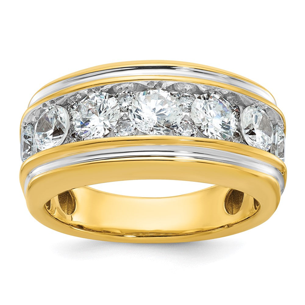 14k w/ White RH 3 ct Lab Grown Diamond VS/SI+ G+ Complete Men's Ring