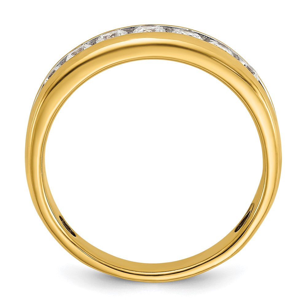 14k w/ White RH 1 1/2 ct Lab Grown Dia VS/SI+ G+ 7 Stone Comp Men's Ring