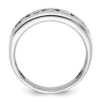 14k White Gold 1 ct Lab Grown Dia VS/SI+ G+ 7 Stone Comp Men's Ring