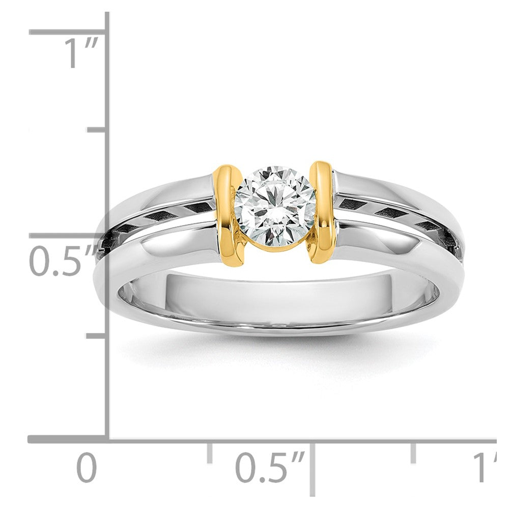 IBGoodman 14ktt 1/2ct Lab Grown Dia VS/SI+ G+ Comp Men's Wedding Band