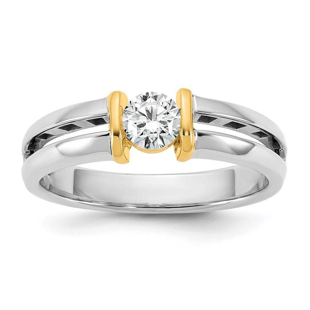 IBGoodman 14ktt 1/2ct Lab Grown Dia VS/SI+ G+ Comp Men's Wedding Band