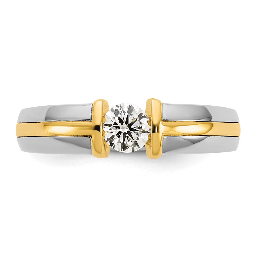 IBGoodman 14ktt 1/2ct Lab Grown Dia VS/SI+ G+ Comp Men's Wedding Band