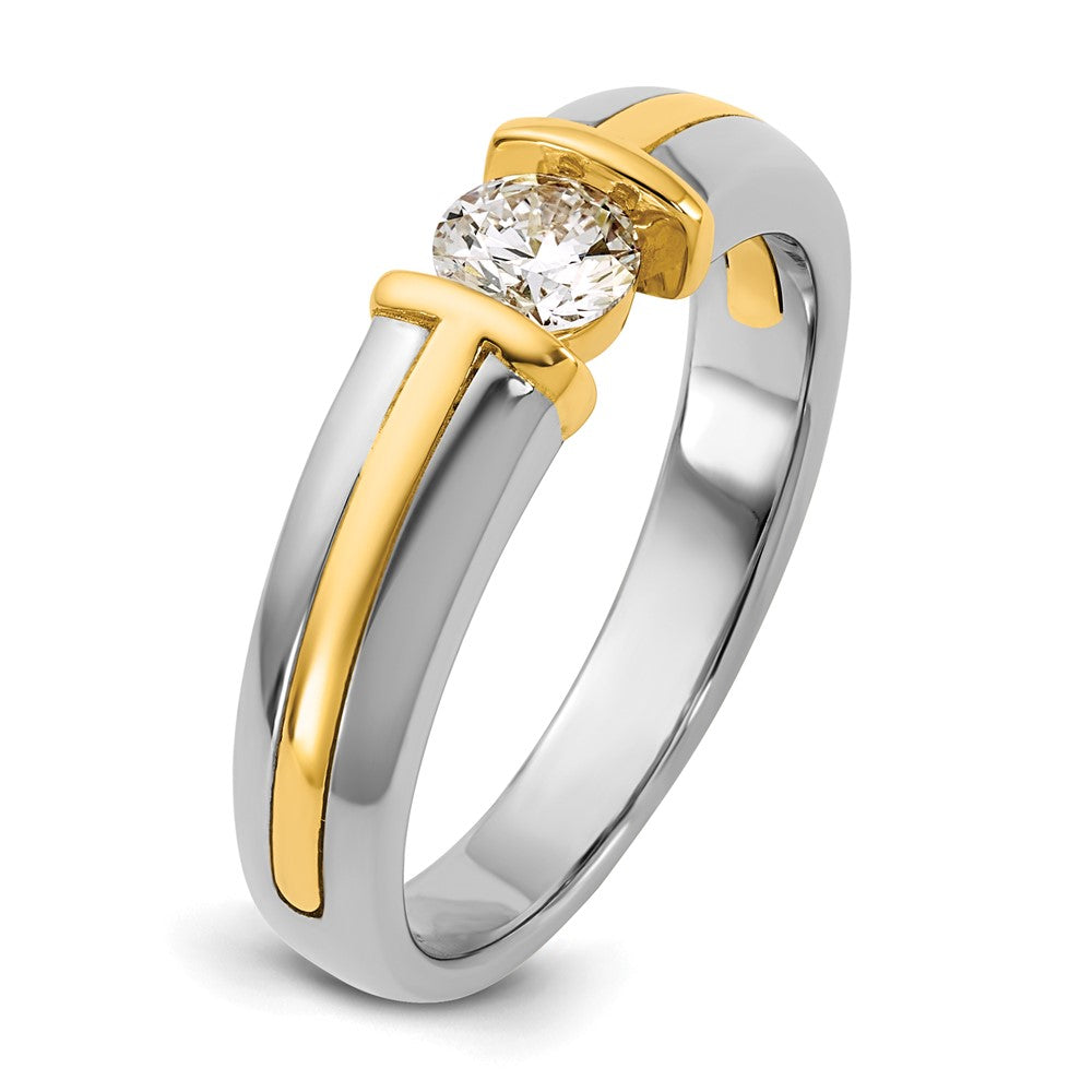 IBGoodman 14ktt 1/2ct Lab Grown Dia VS/SI+ G+ Comp Men's Wedding Band