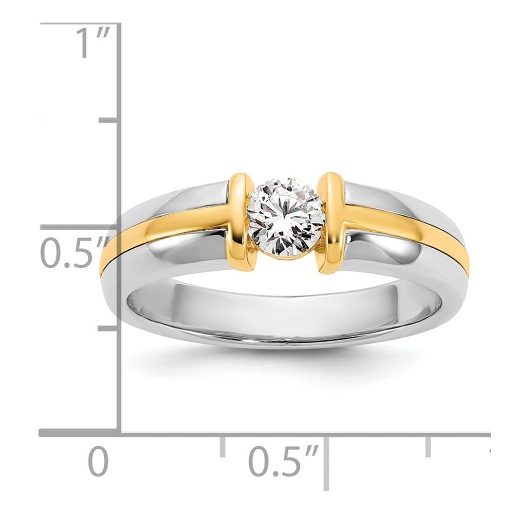 IBGoodman 14ktt 1/2ct Lab Grown Dia VS/SI+ G+ Comp Men's Wedding Band