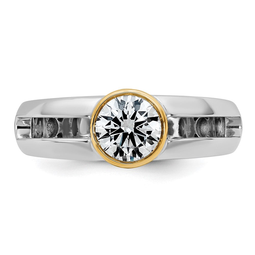 14k Two-Tone 1ct Lab Grown Diamond VS/SI+ G+ Comp Men's Wedding Band
