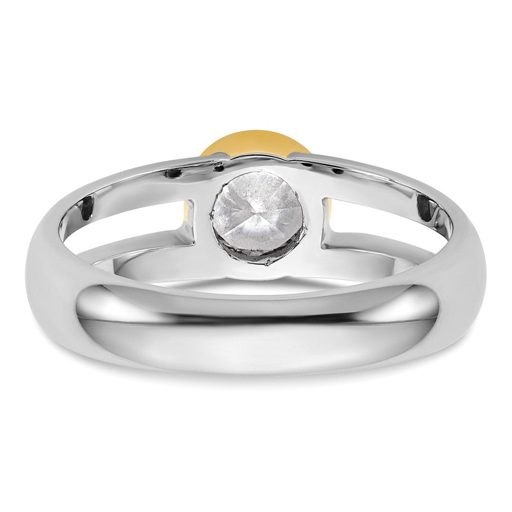 14k Two-Tone 1ct Lab Grown Diamond VS/SI+ G+ Comp Men's Wedding Band